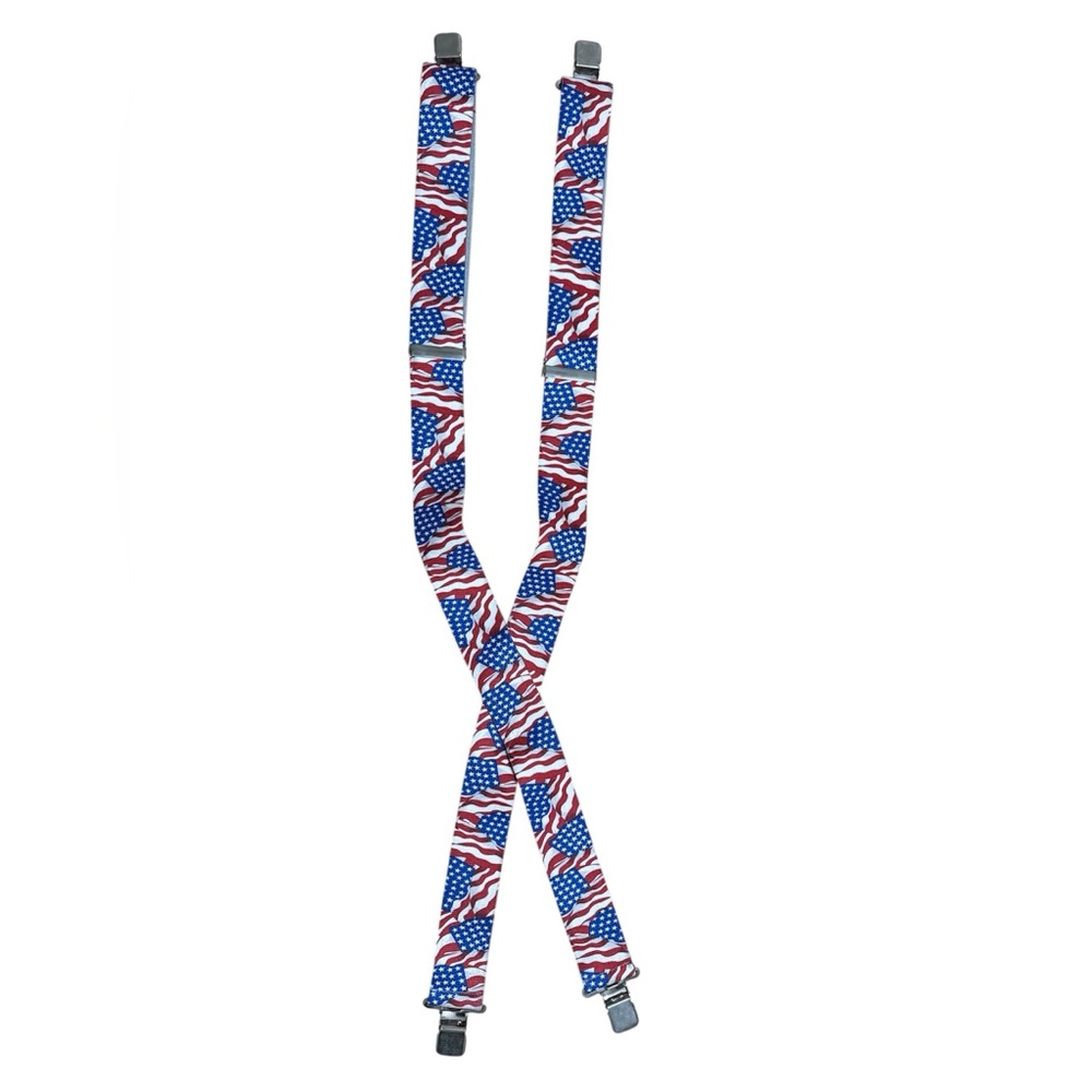 Patriotic American flag suspenders